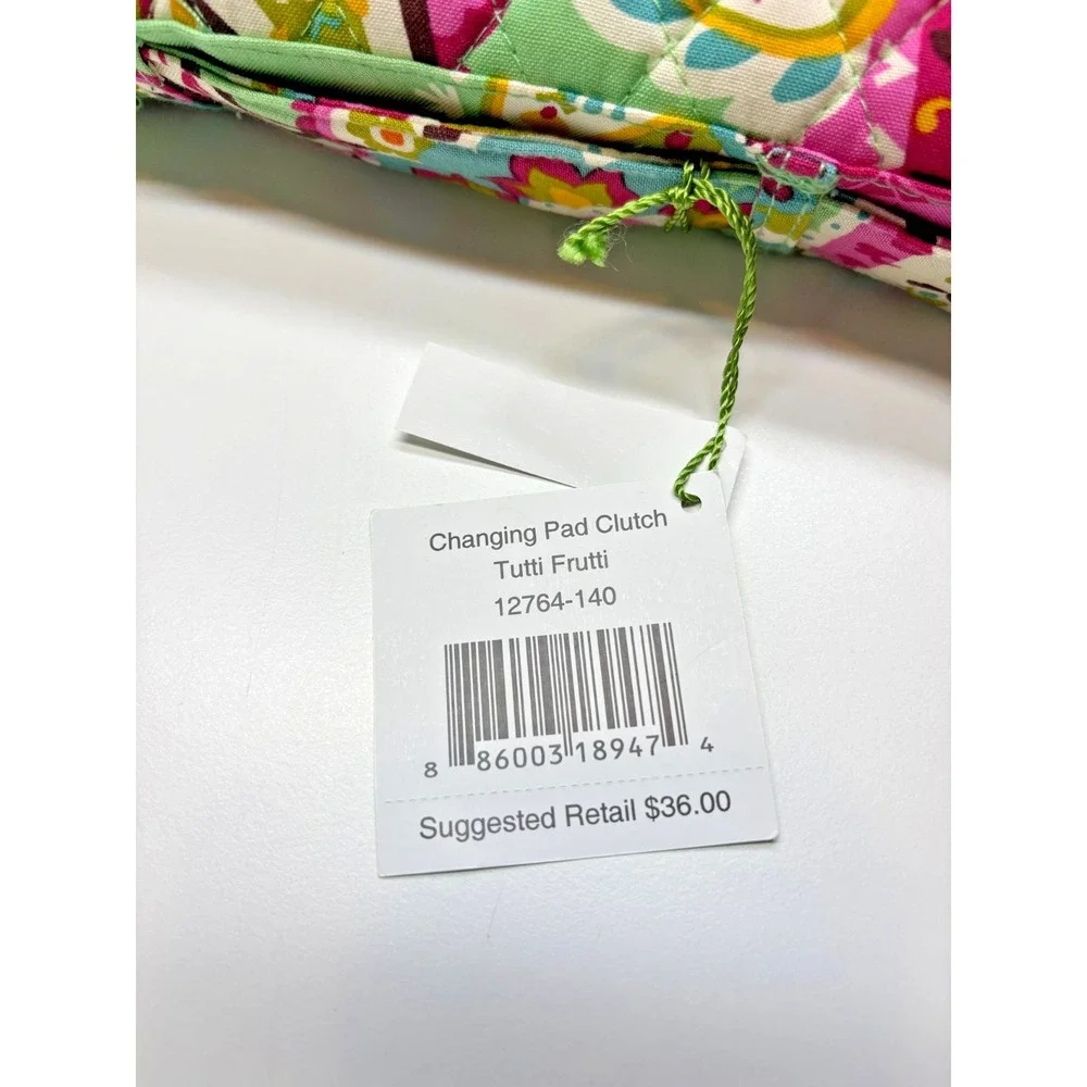 Vera Bradley Diaper Changing Pad Clutch Tutti Frutti Quilted Paisley Pattern New